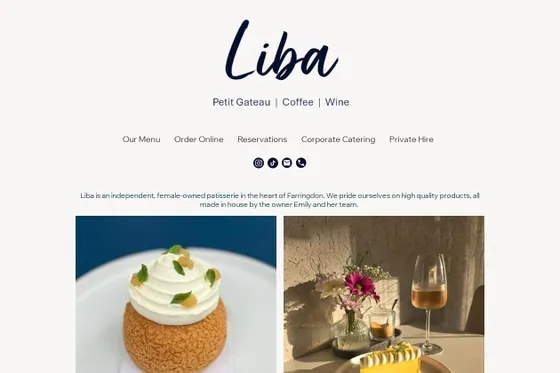 Liba Patisserie website screenshot